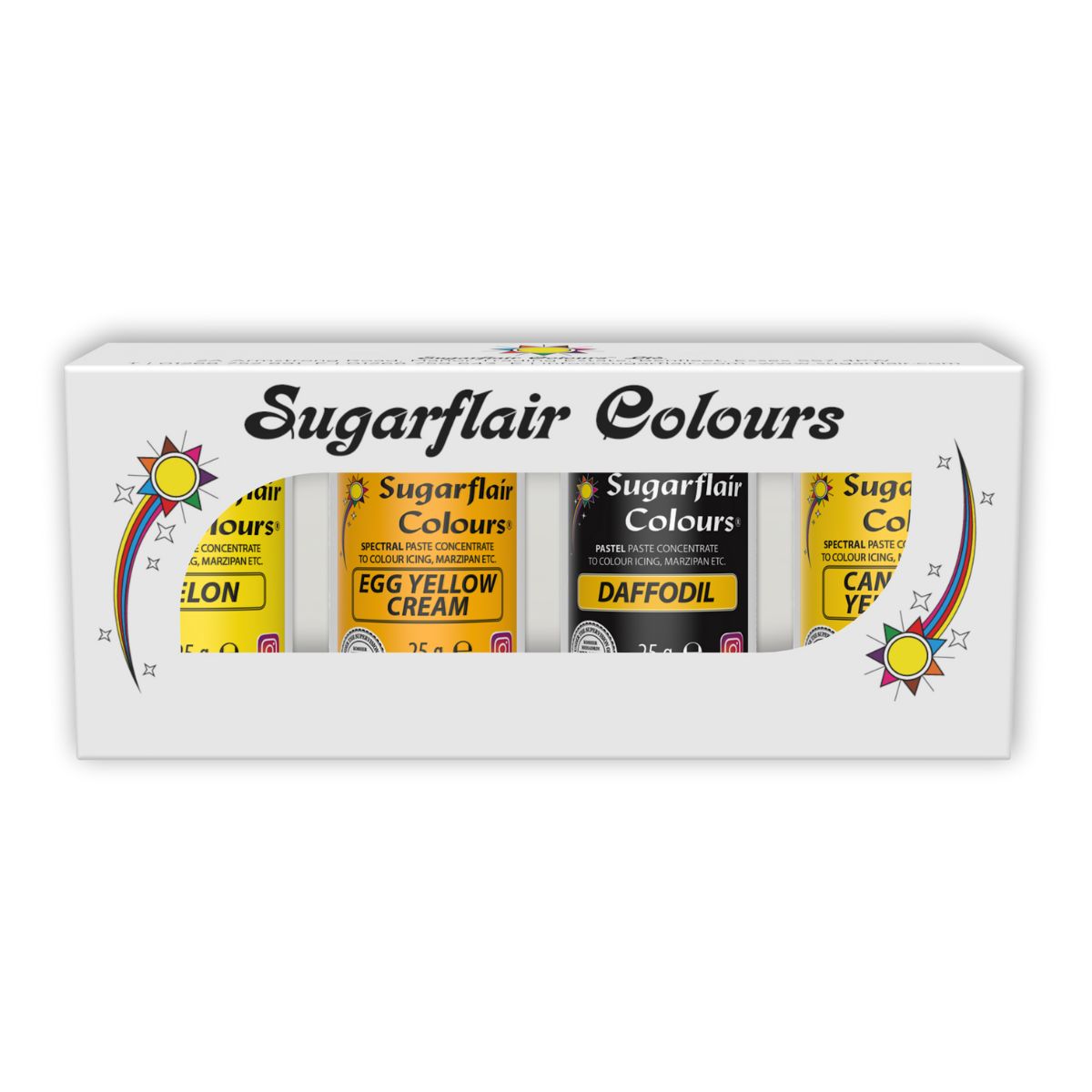 Sugarflair Pâte Colorante Mixte Jaune Set/4