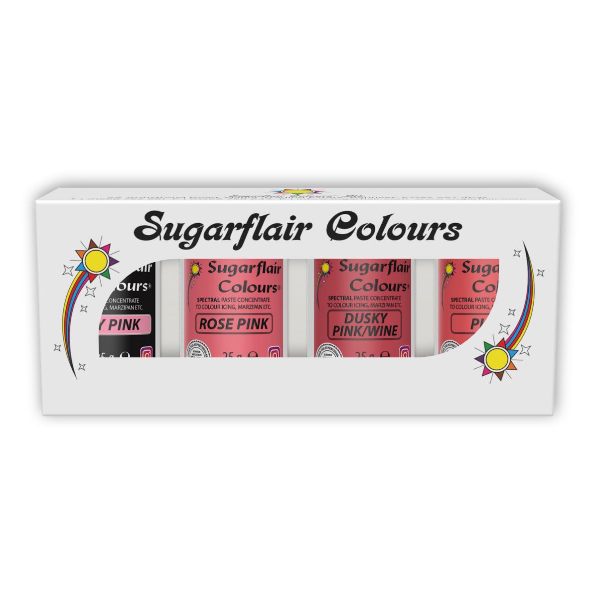 Sugarflair Paste Colour Mixed Rose set/4