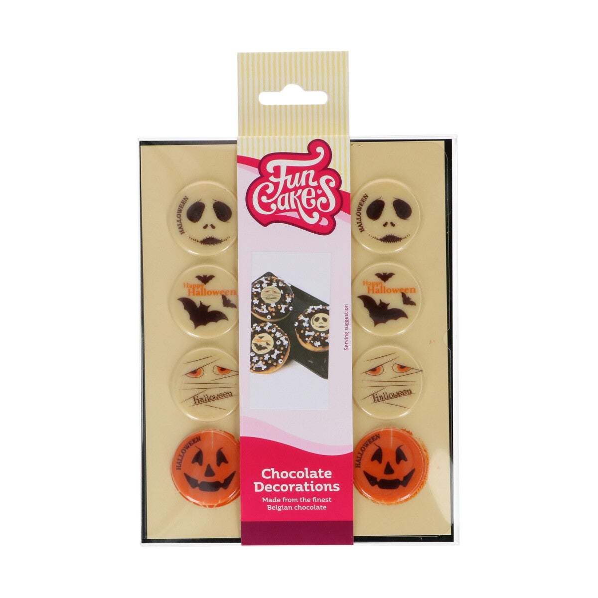 FunCakes Décorations en Chocolat Halloween Ø3,8cm Set/12