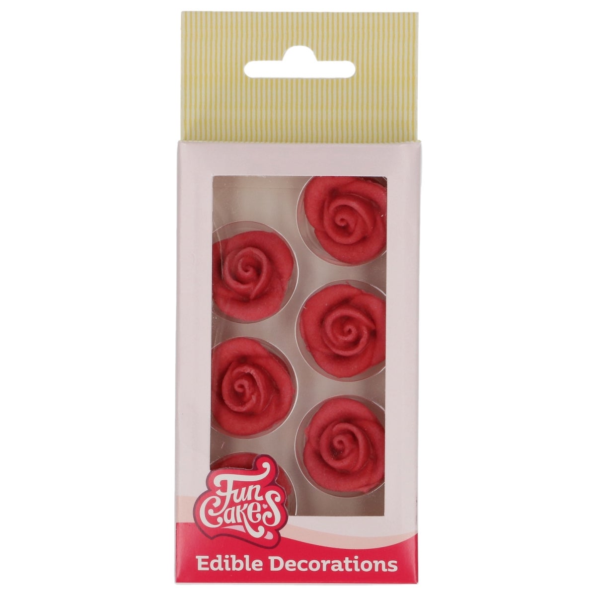 FunCakes Décorations en Pâte à Sucre Roses Rouge set/6