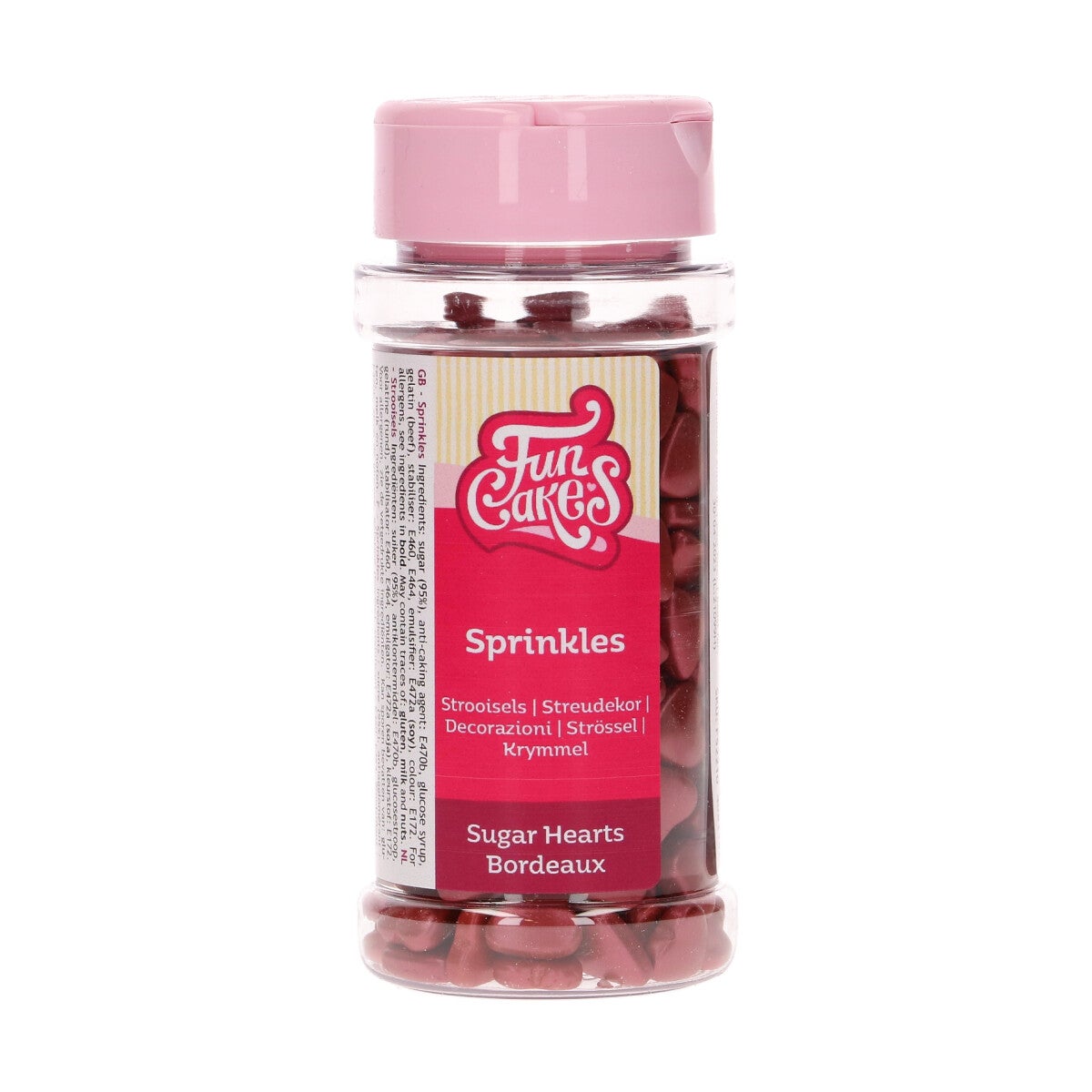 FunCakes Coeurs en Sucre Bordeaux 80g