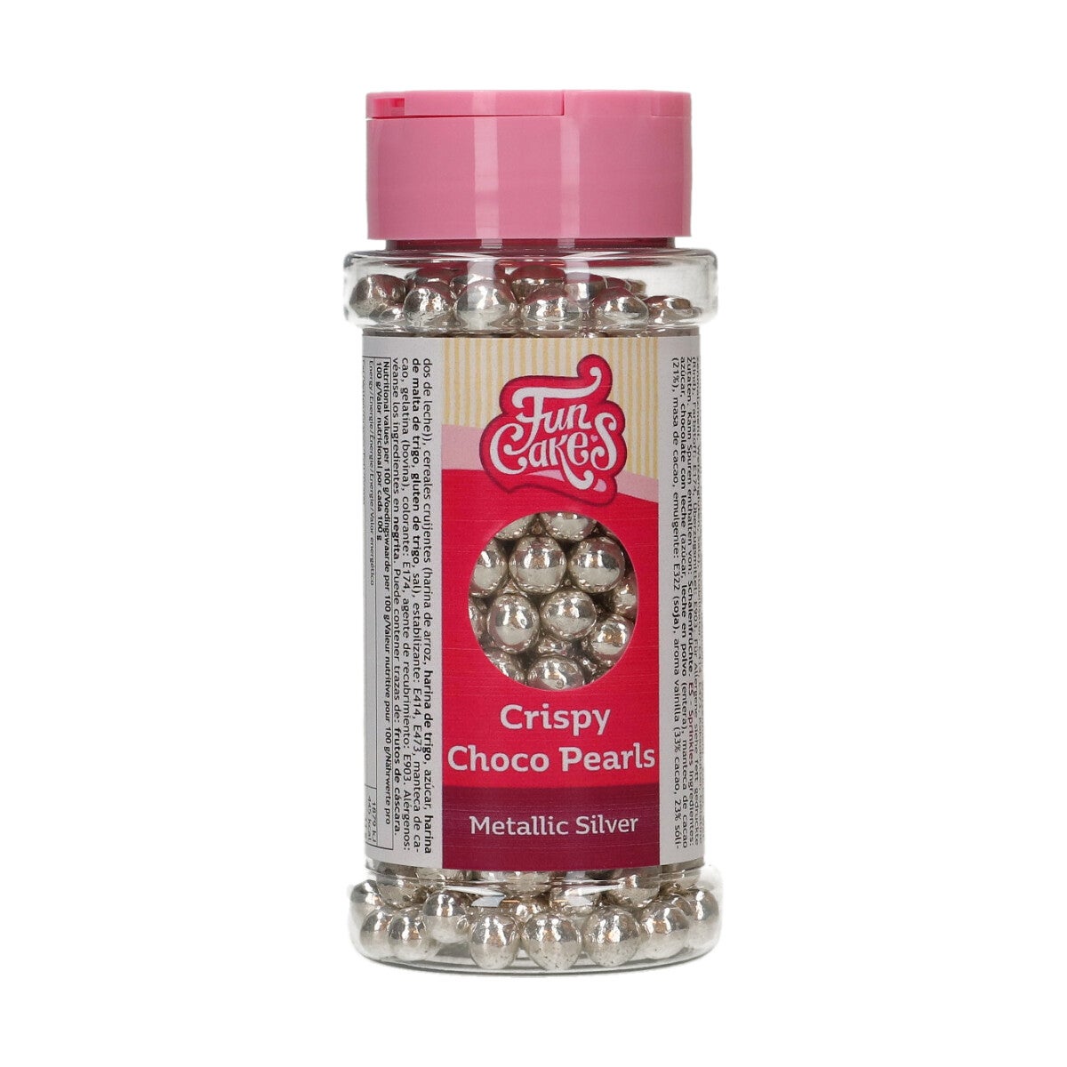 FunCakes Perles de Chocolat Croquant - Metallic Silver 60g