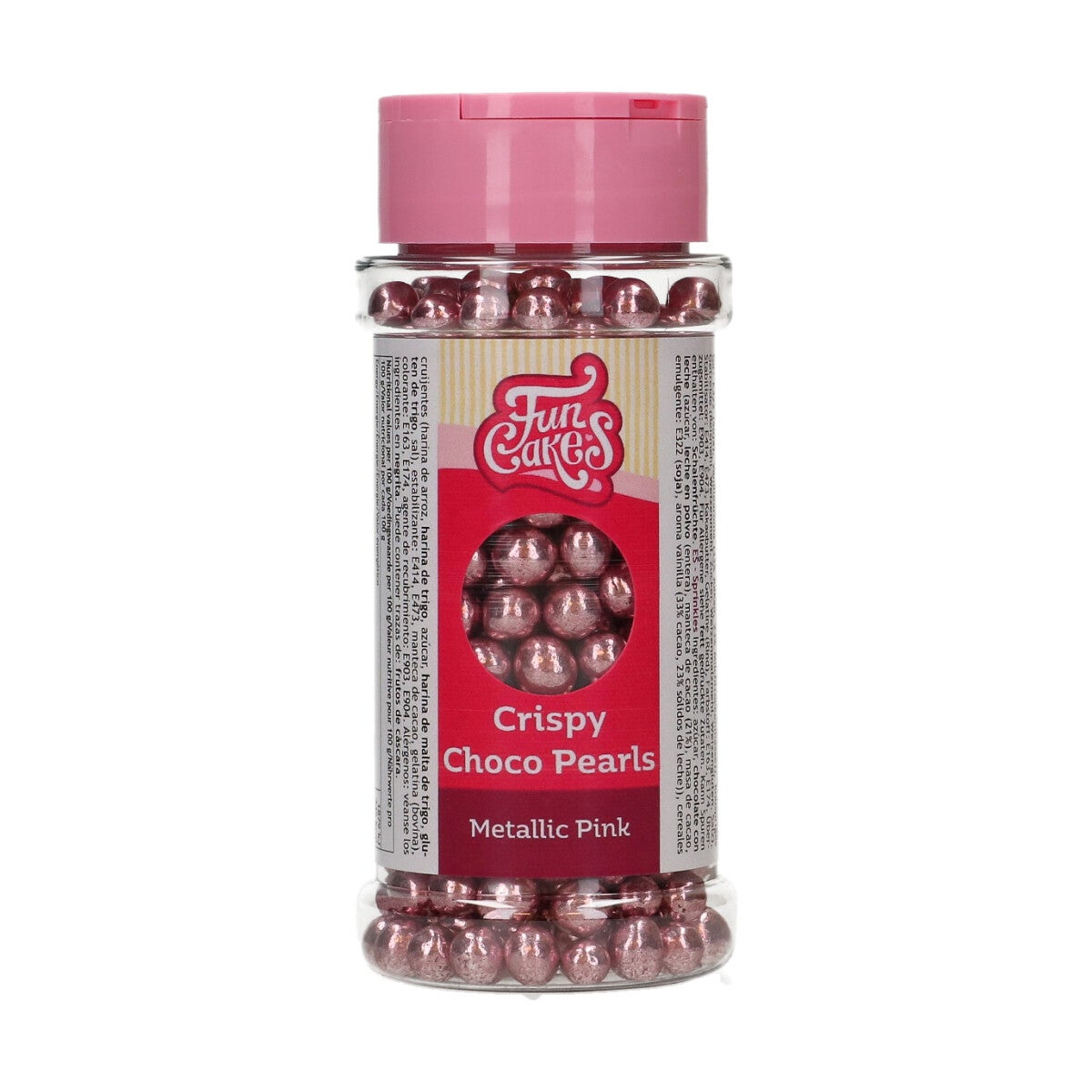 FunCakes Perles de Chocolat Croquant - Metallic Pink 60g