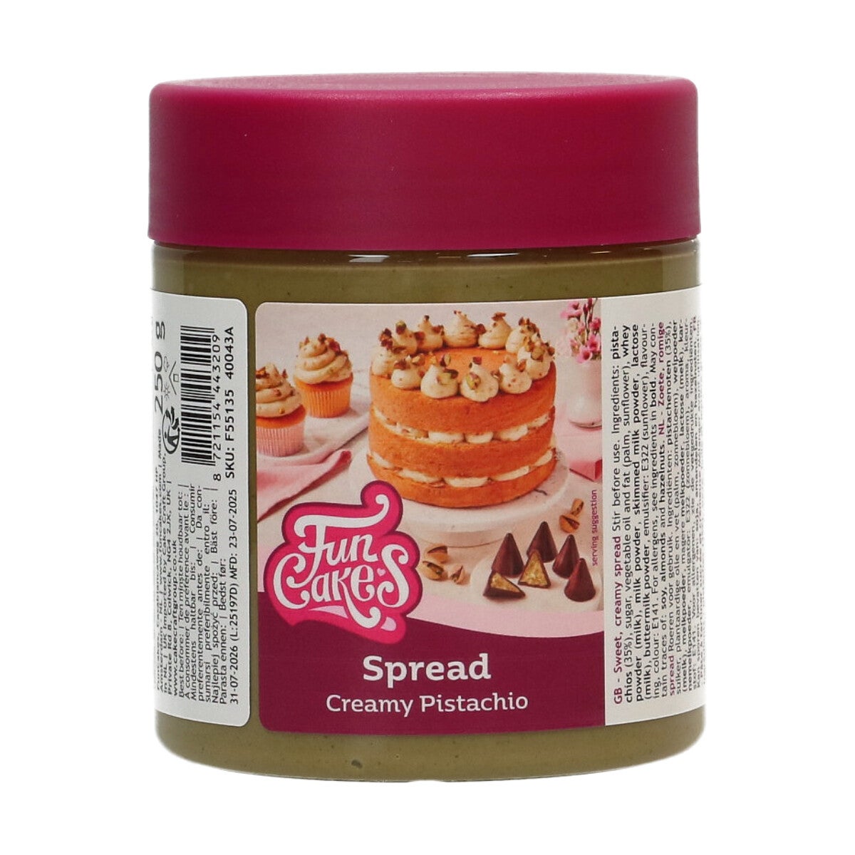 FunCakes Pâte à Tartiner Crémeuse Pistache 35% 250g BBD Discount