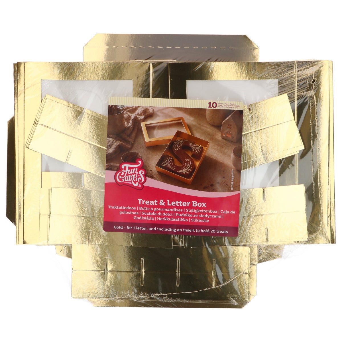 FunCakes Boîte aux Lettres Chocolat Or 20x14x3,5cm pk/10