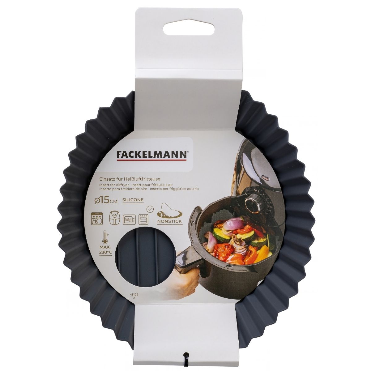 Fackelmann Moule en Silicone pour Airfryer Rond Ø18cm