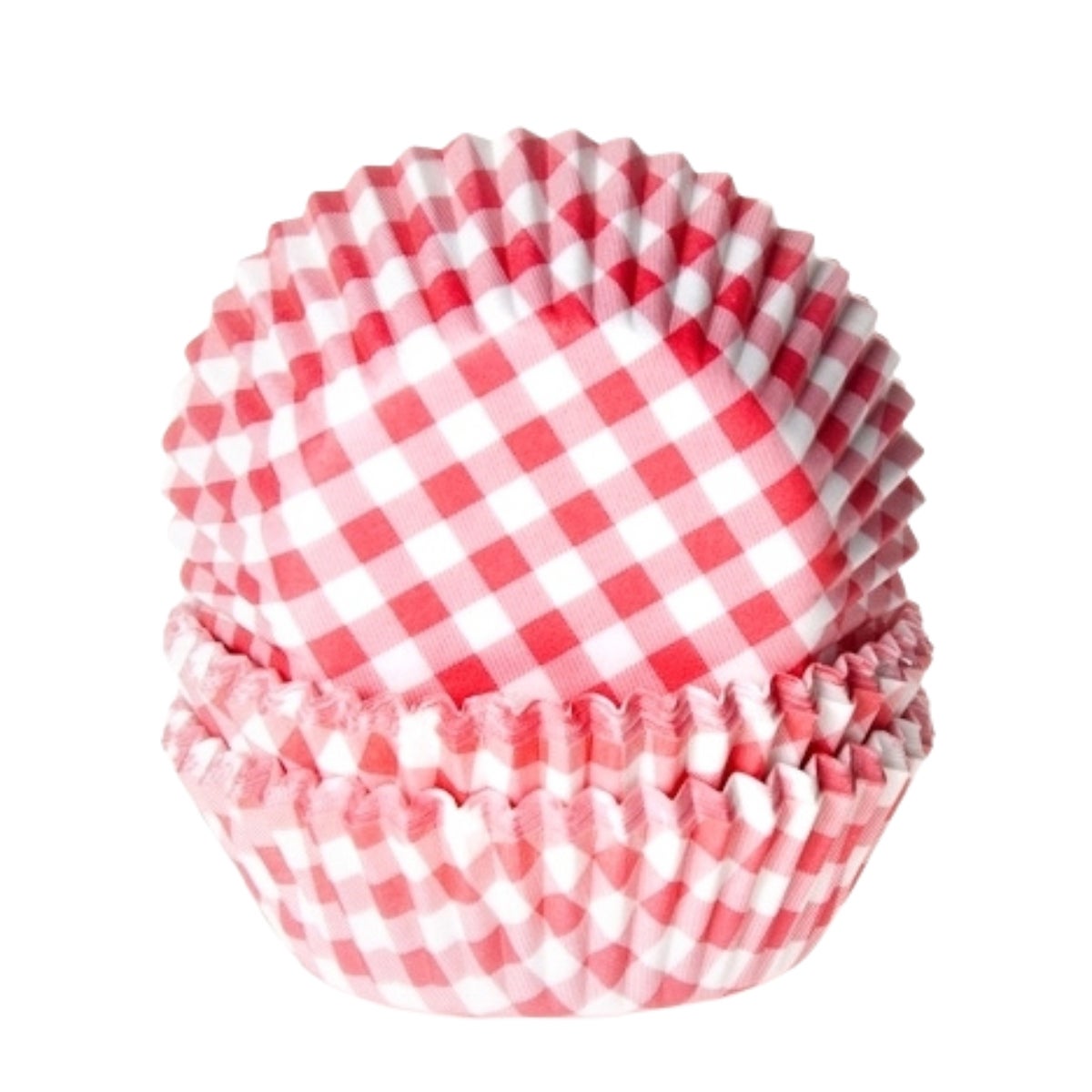 House of Marie Baking Cups Gingham Rouge pk/48