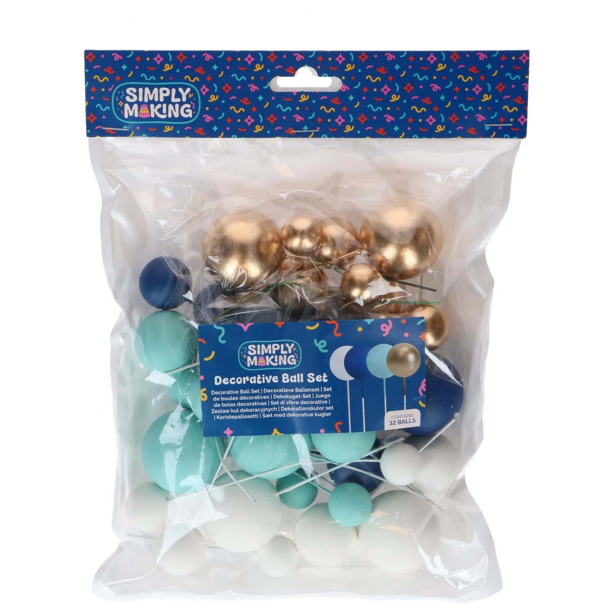 Simply Making Boules Décoratives Bleu Ombre & Or pk/32