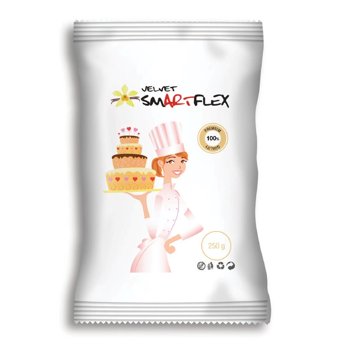 SmartFlex Pâte à Sucre Blanc Velours Vanille 250g
