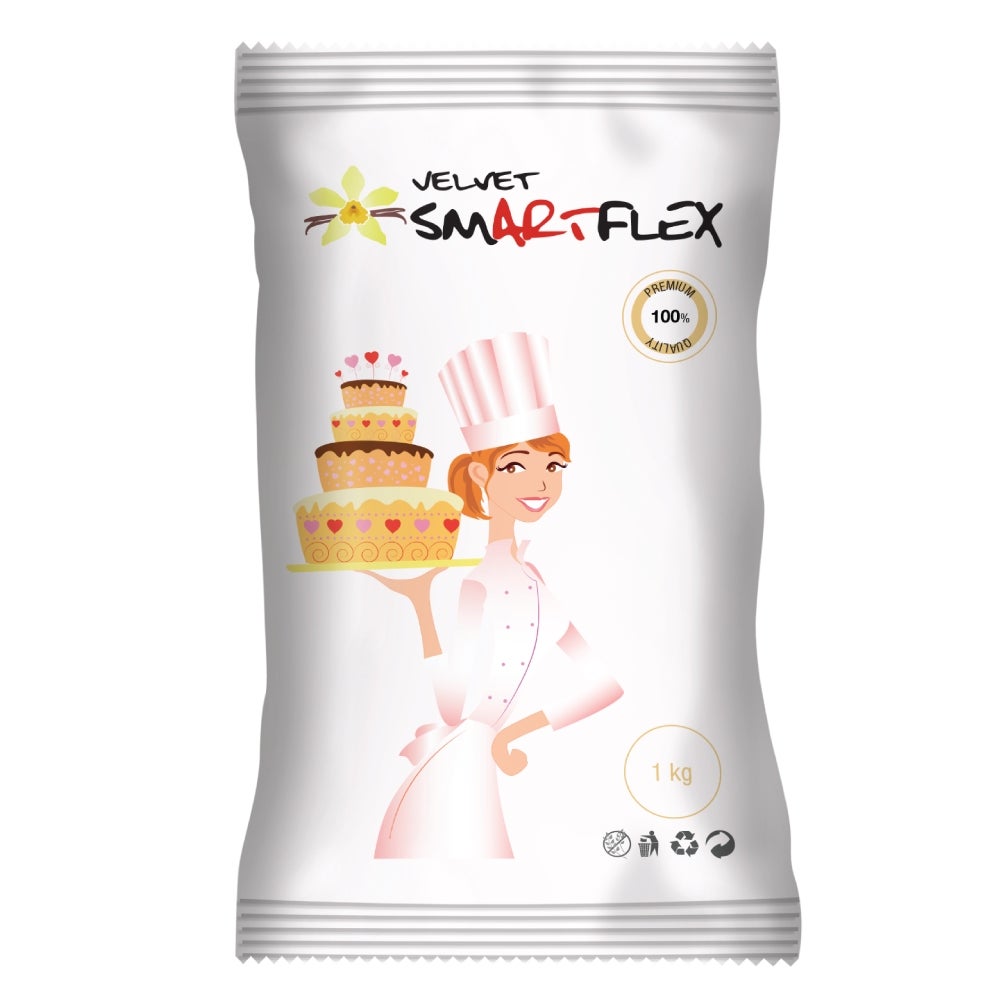 SmartFlex Pâte à Sucre Blanc Velours Vanille 1kg