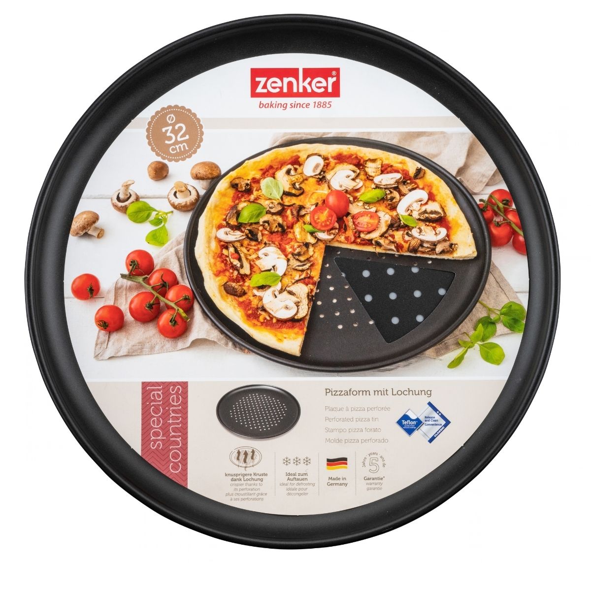 Zenker Plaque à Pizza Perforée Ø32cm