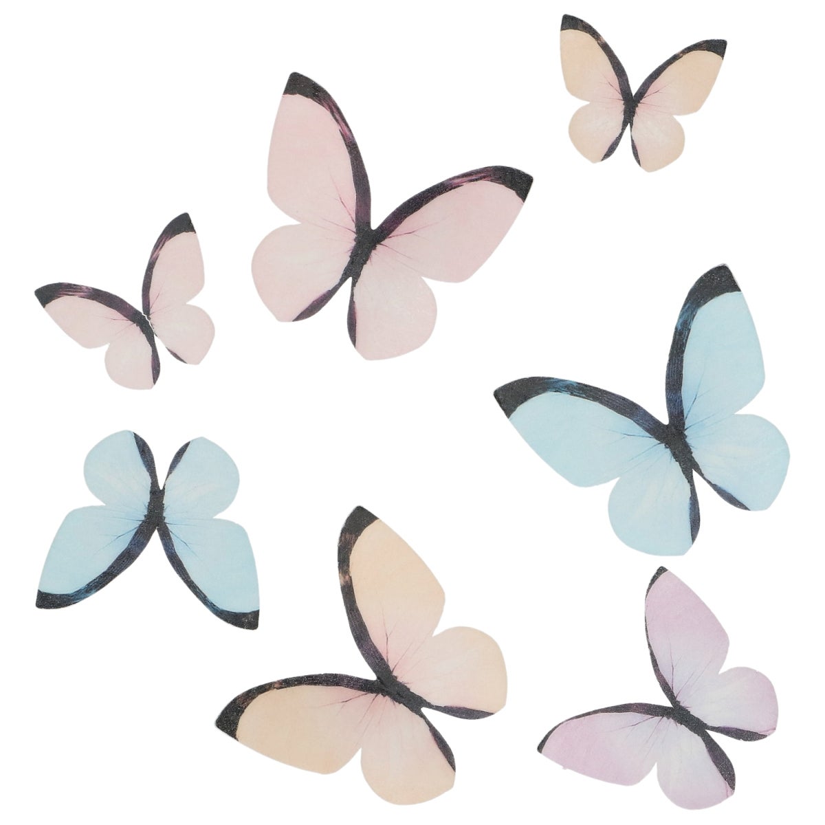 Wilton Décorations en Papier Comestibles Papillons Pastel set/8 