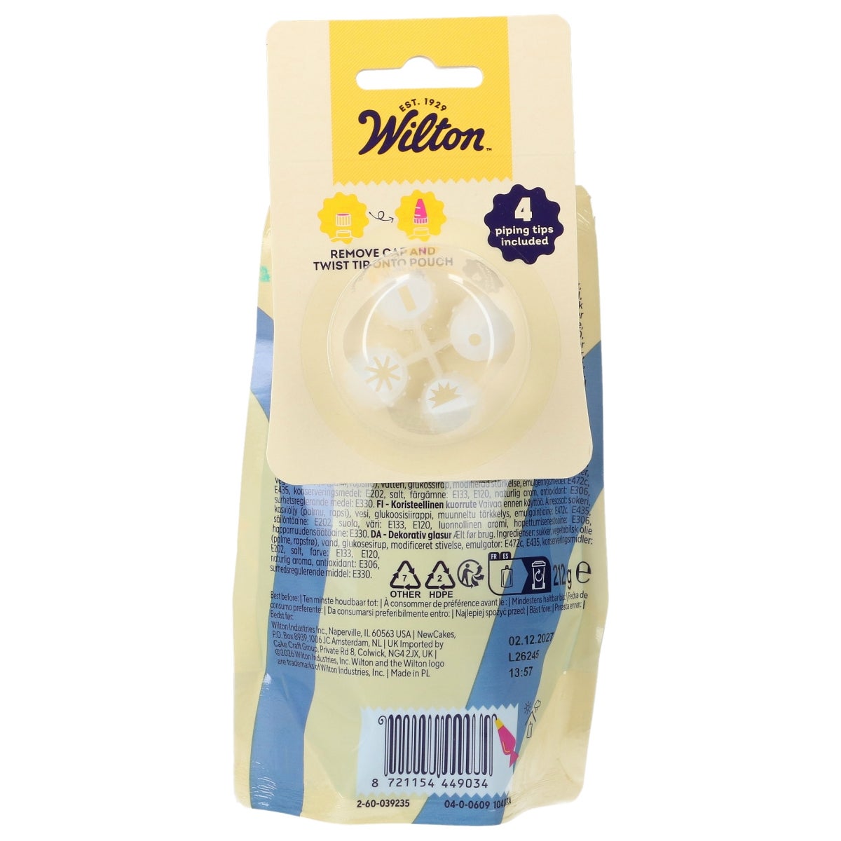 Wilton Glaçage Décoration Bleu 212g