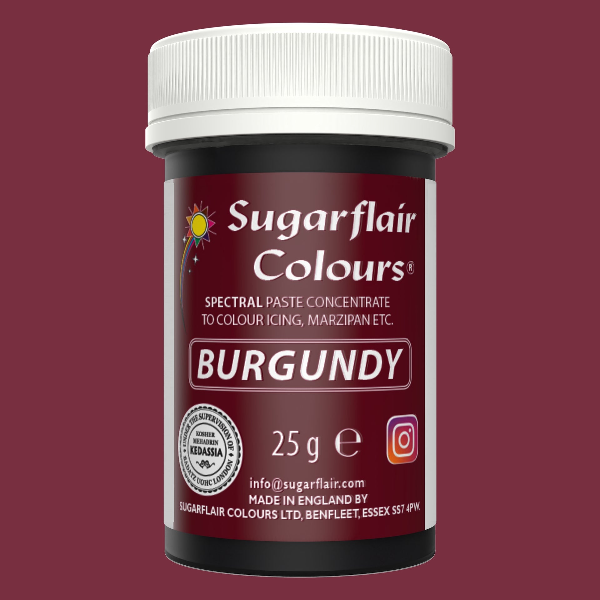 Sugarflair Paste Colour Burgundy 25g