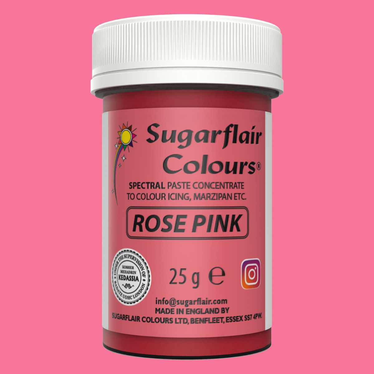 Sugarflair Paste Colour Rose Pink 25g