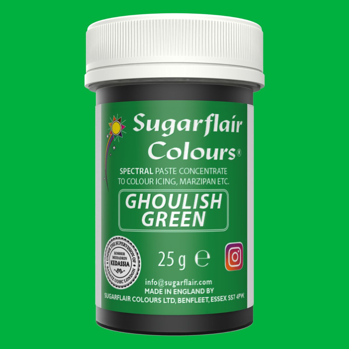 Sugarflair Paste Colour Ghoulish Green 25g