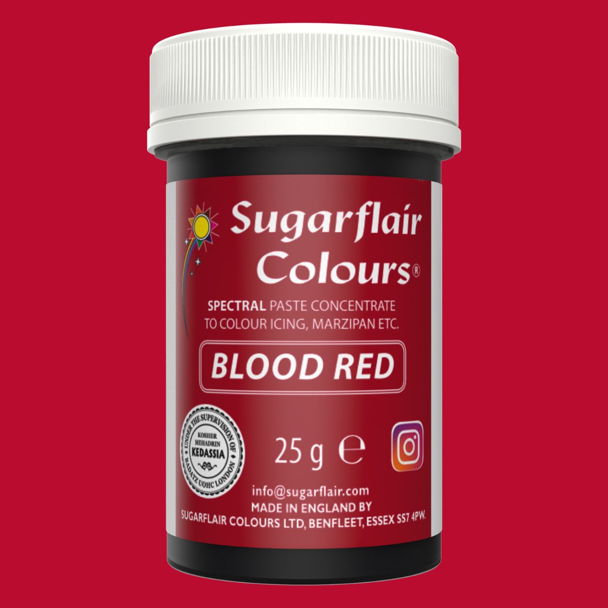 Sugarflair Paste Colour Blood Red 25g