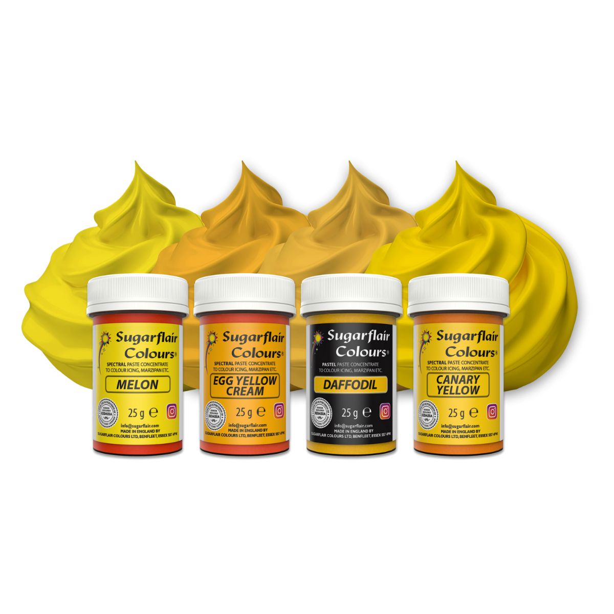 Sugarflair Paste Colour Mixed Jaune set/4