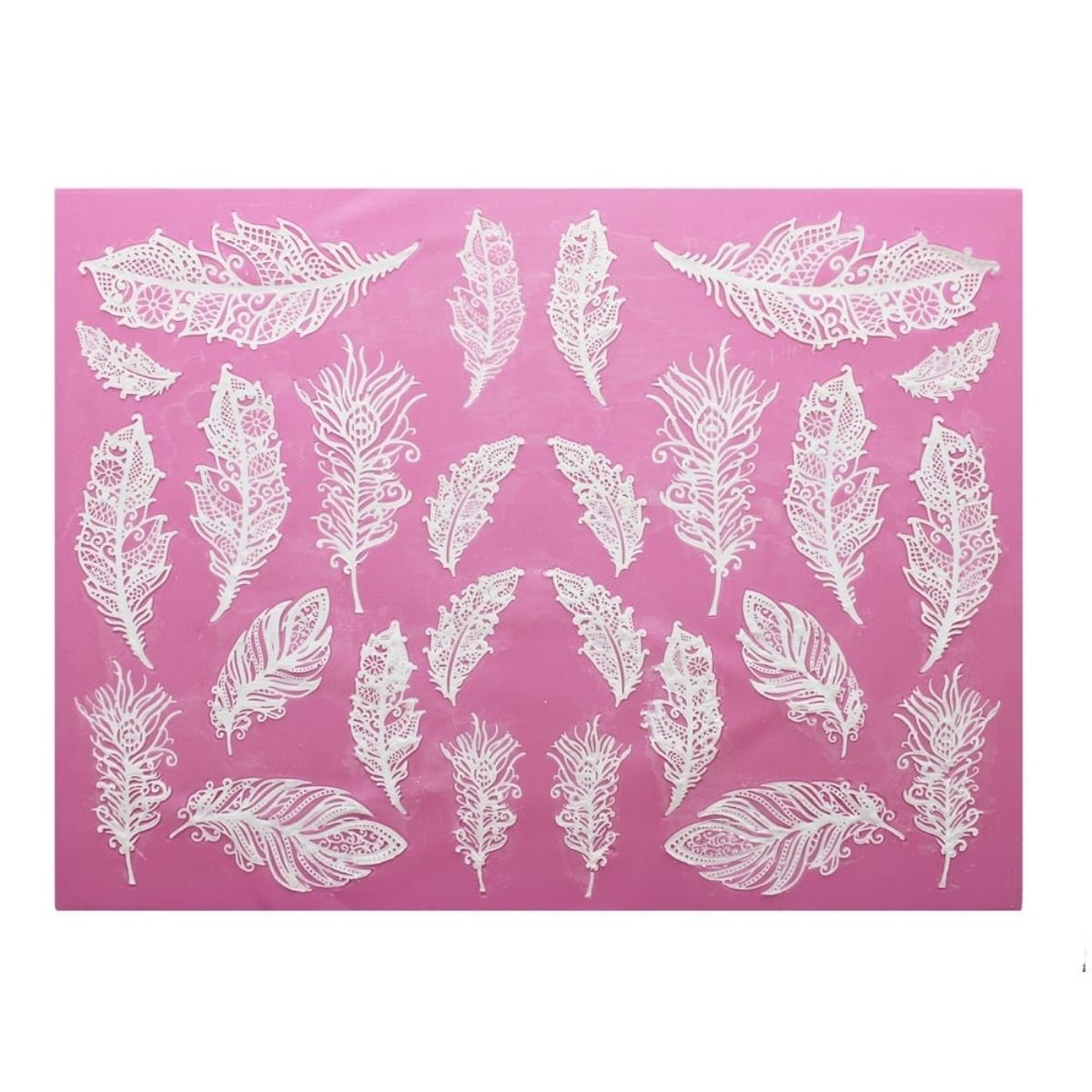 Cake Lace Mat - Plumes 3D Large