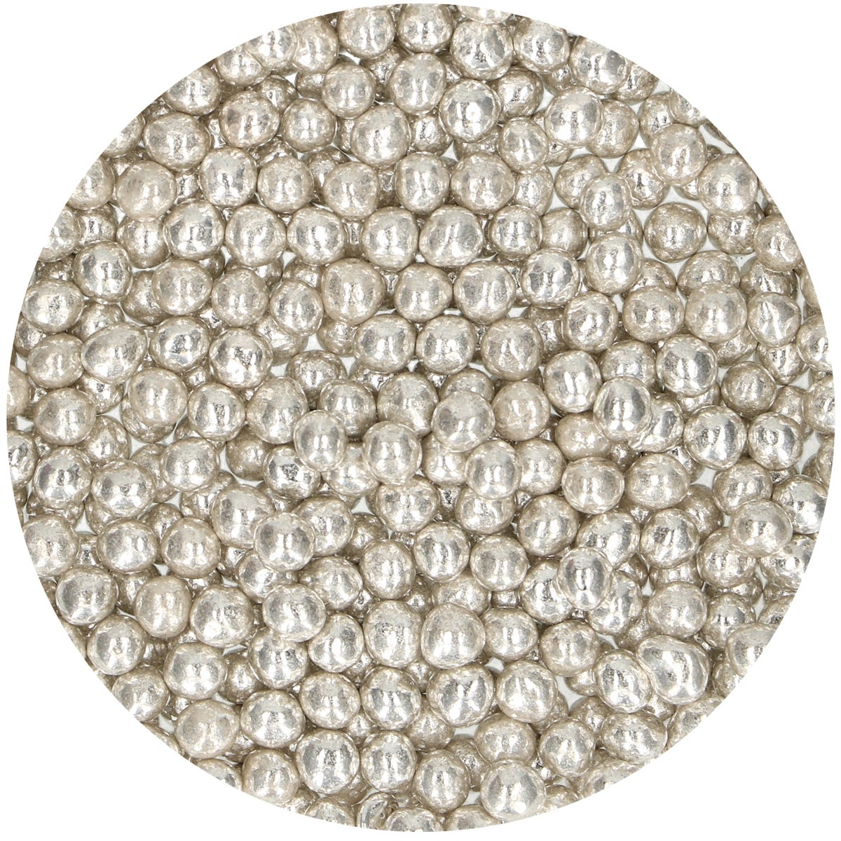 FunCakes Perles Tendres Medium Métalliques Argent 55g