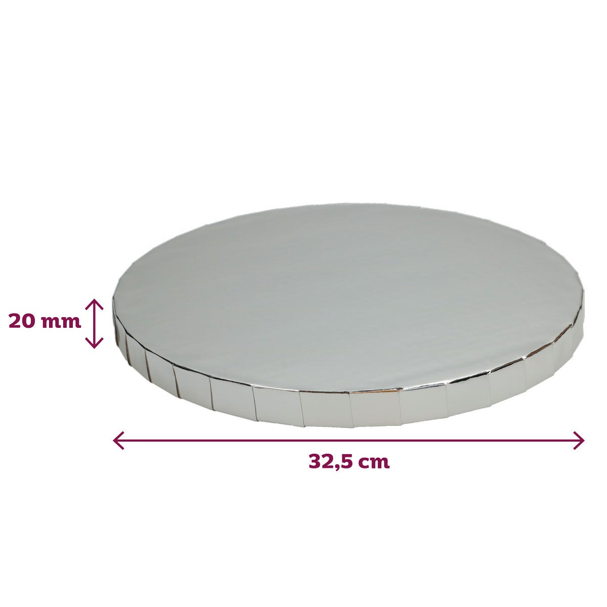 FunCakes Cake Drum Rond Ø32,5cm Argent 20mm