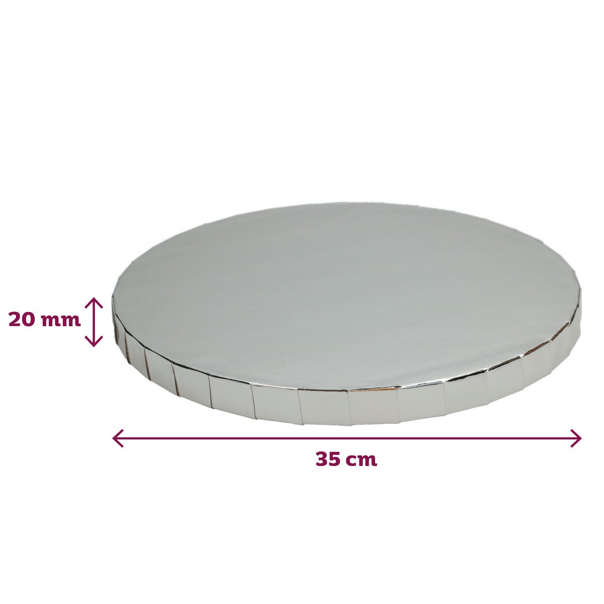 FunCakes Cake Drum Rond Ø35cm Argent 20mm