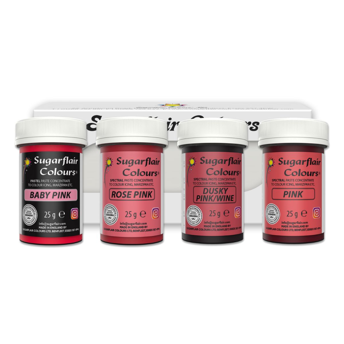 Sugarflair Paste Colour Mixed Rose set/4