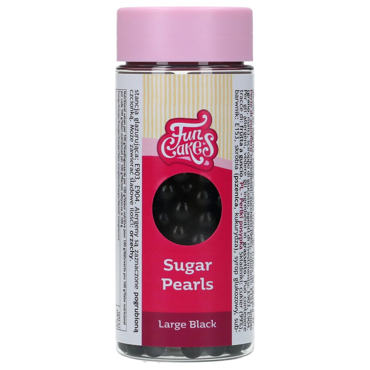 FunCakes Sugar Pearls Large Noires 80g