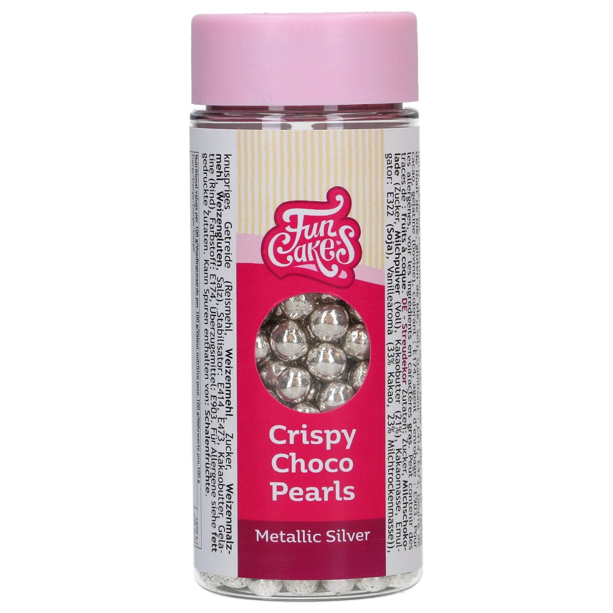 FunCakes Crispy Choco Pearls Métalliques Argent 60g