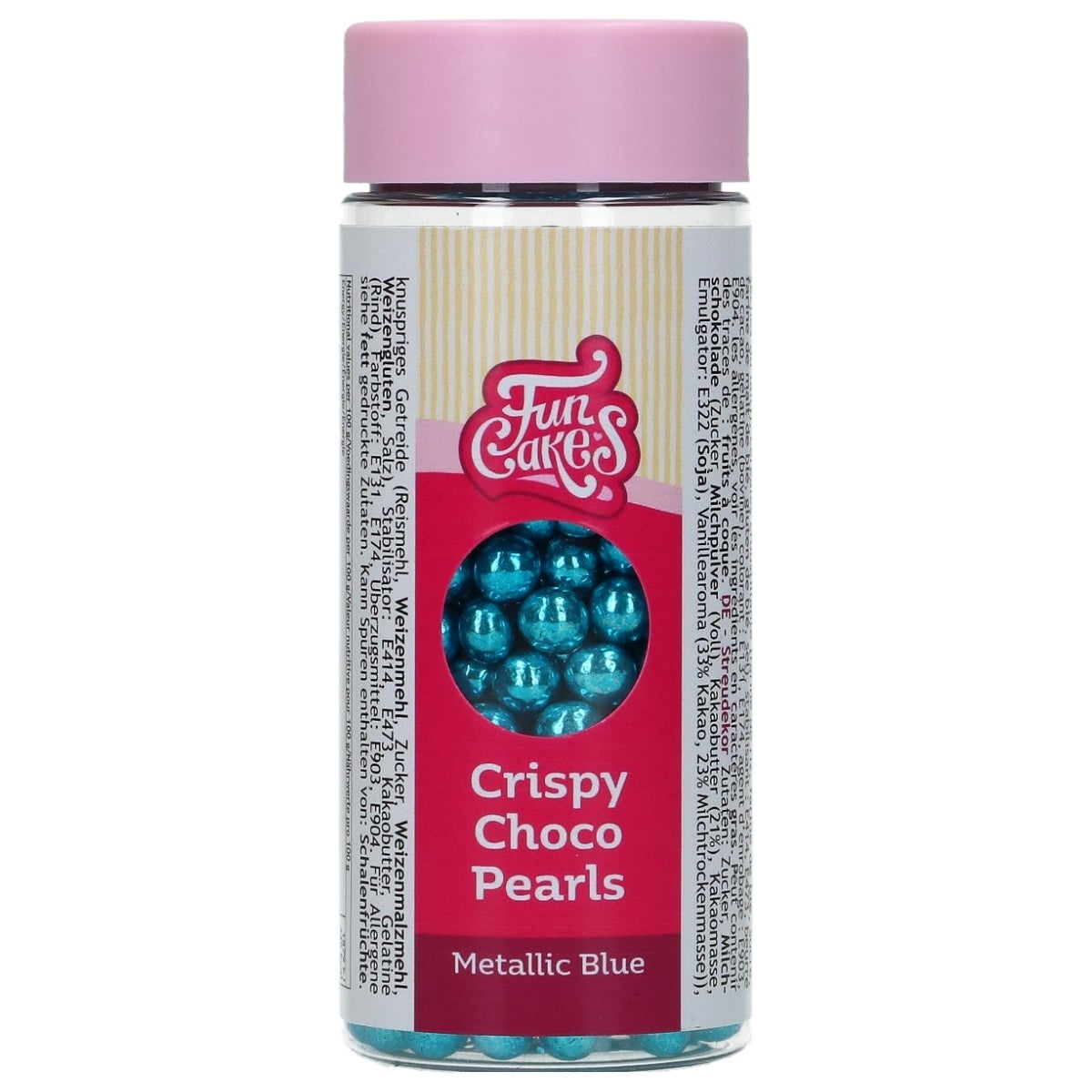 FunCakes Crispy Choco Pearls Métalliques Bleu 60g