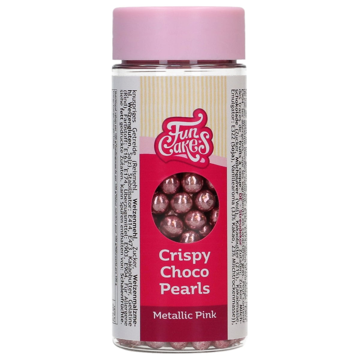 FunCakes Perles de Chocolat Croquant - Metallic Pink 60g