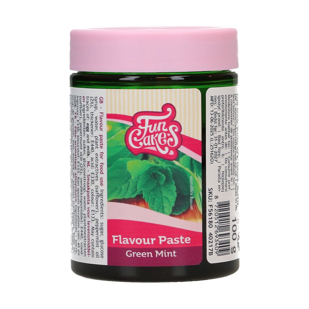 FunCakes Pâte Aromatisante Green Mint 100 g