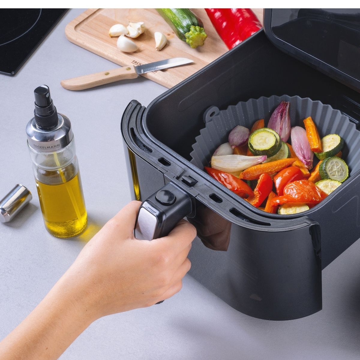 Fackelmann Moule en Silicone pour Airfryer Rond Ø18cm