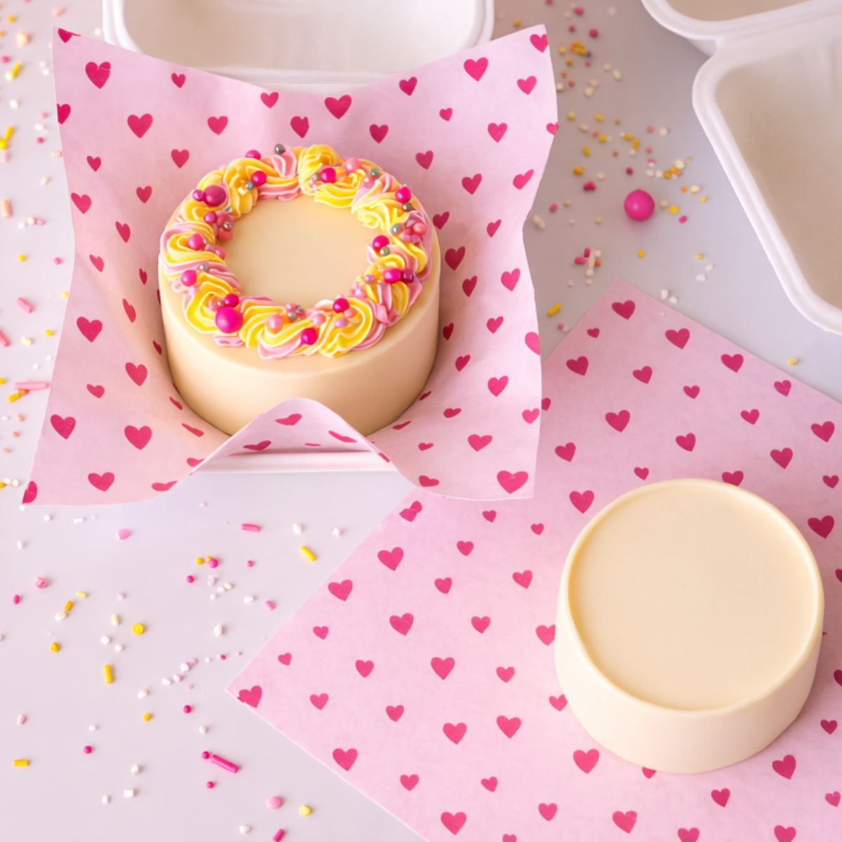 Simply Making Bento Box Vellen Roze Hartjes 25x25 cm pk/50