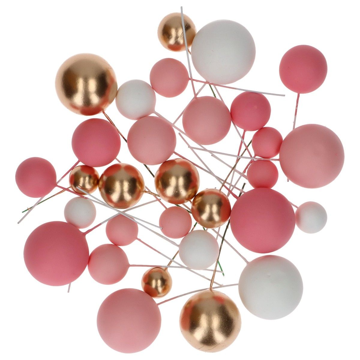 Simply Making Boules Décoratives Rose Ombre & Or pk/32