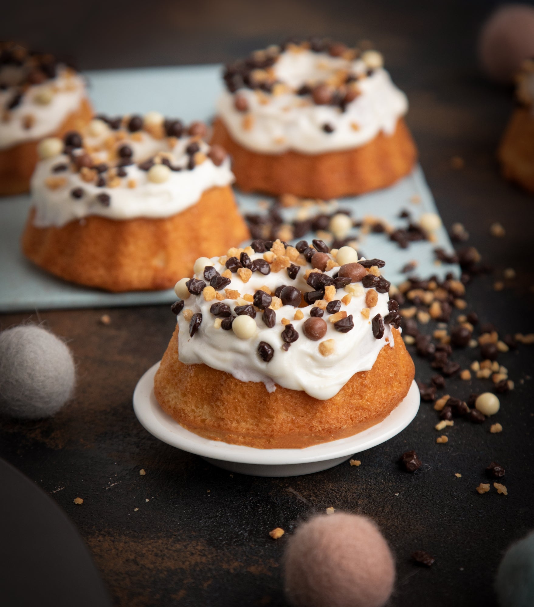 Mini tulbandjes met cream cheese frosting