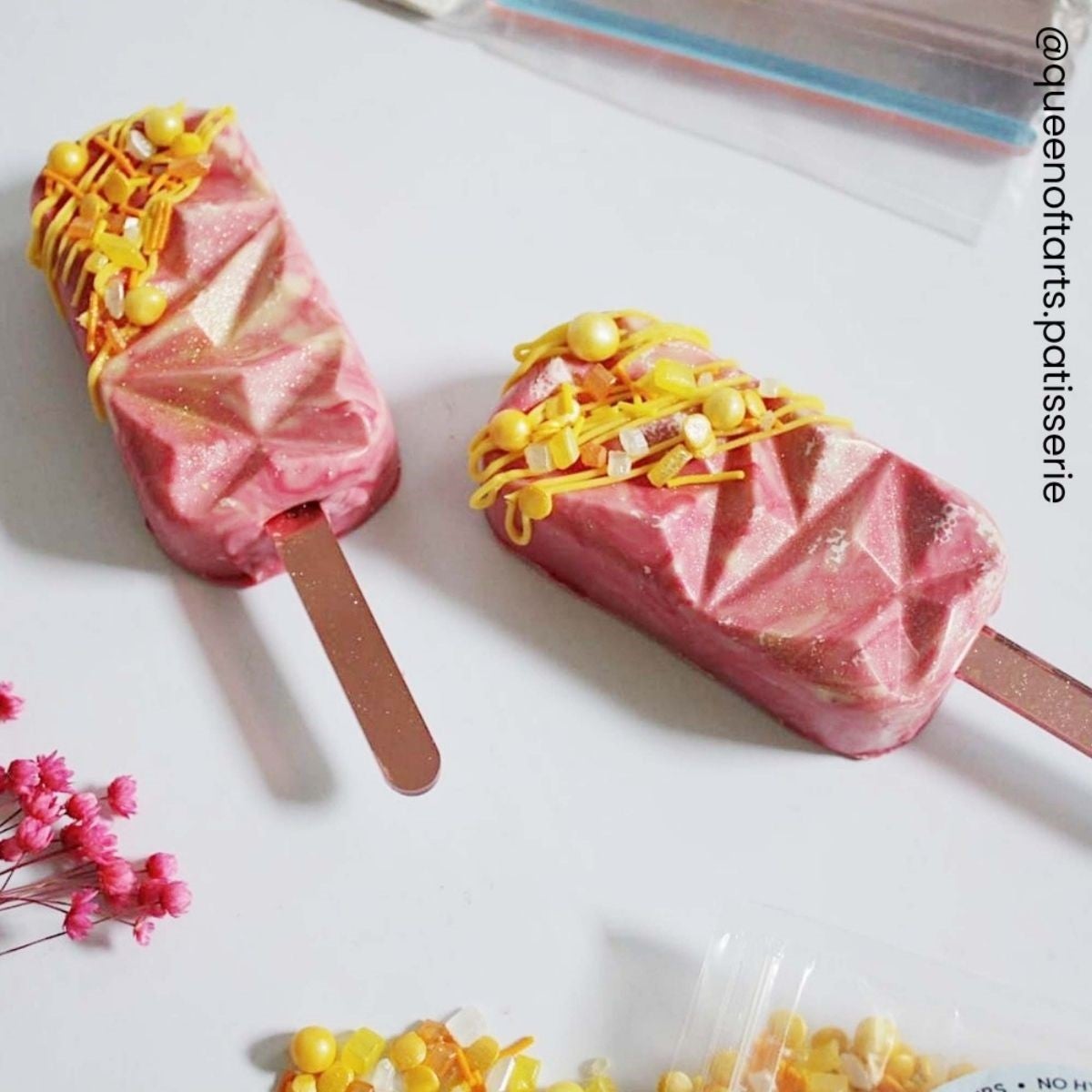Simply Making Cakesicle Sticks pk/10 - Or Rose Miroité - 113mm