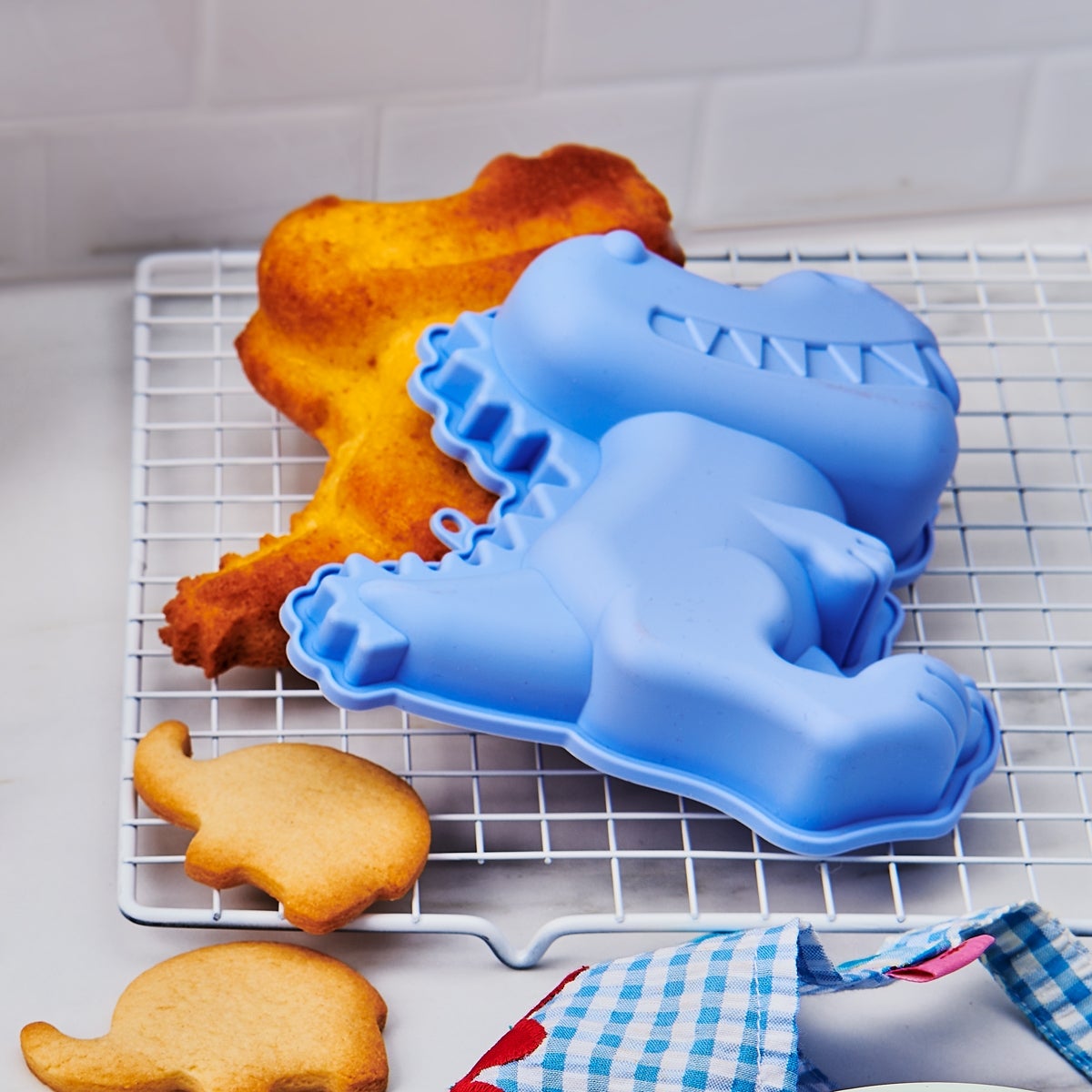 Wilton Kit de Pâtisserie Moule en Silicone Dino Set/3