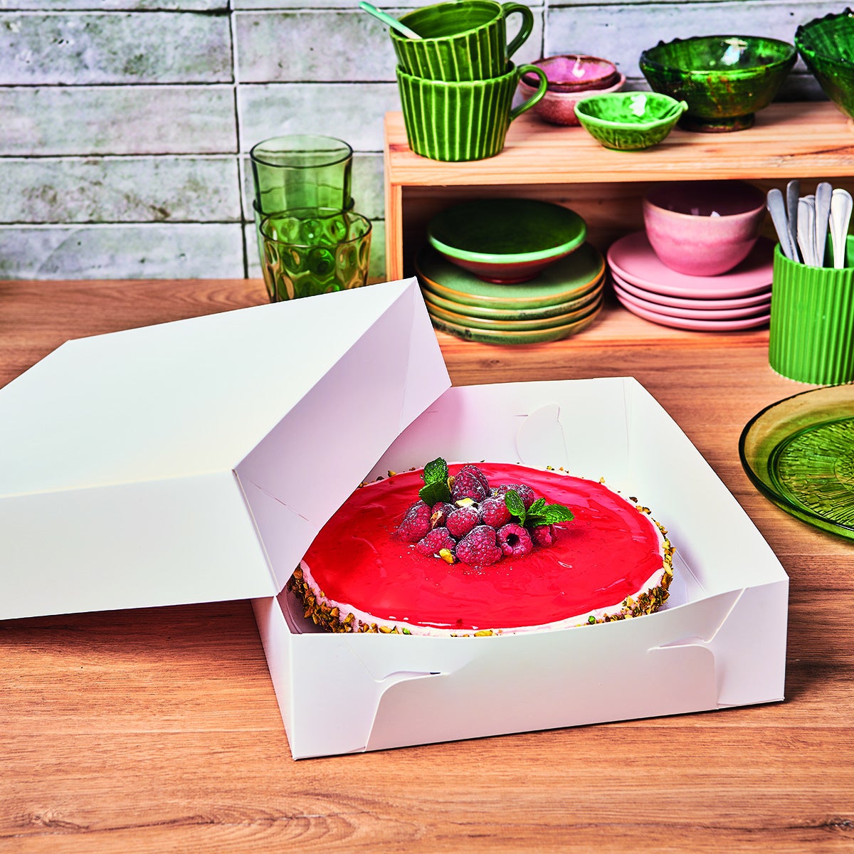 FunCakes Boîte à Gâteau Col de Cygne Blanc 28x28x8cm pk/25