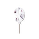 PartyDeco Number Candle 9 - White with Flowers