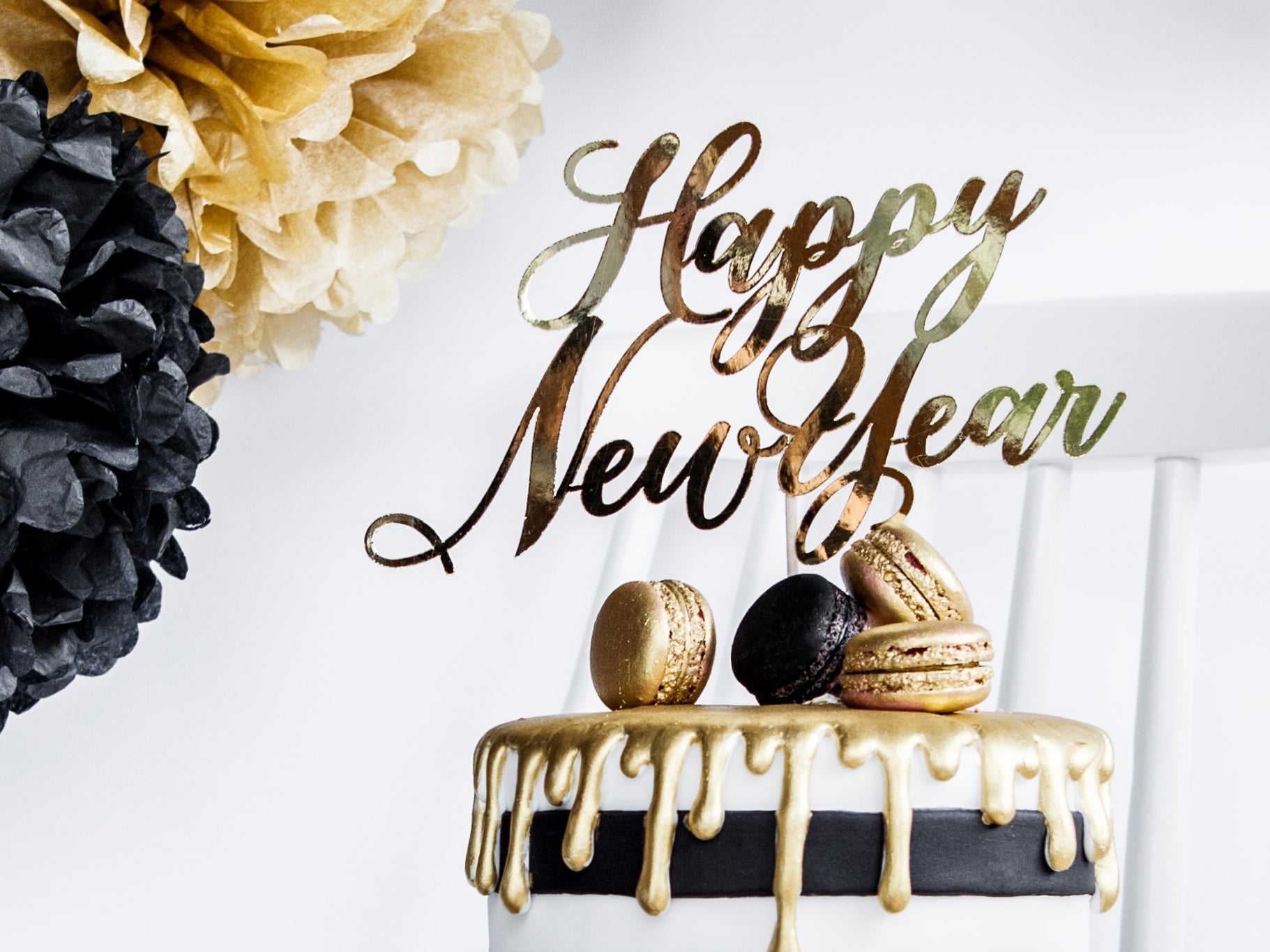 PartyDeco Topper Bonne Année 24 cm - Or
