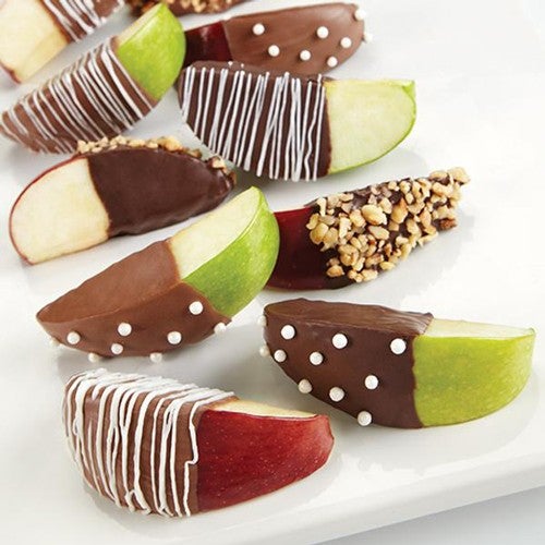 Appel stukjes met chocolade