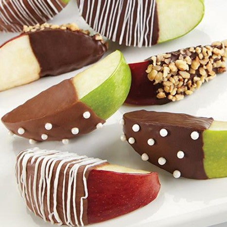 Appel stukjes met chocolade