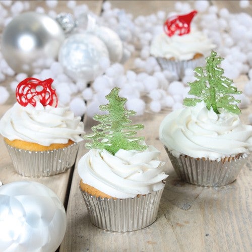 Isomalt Kerst cupcakes