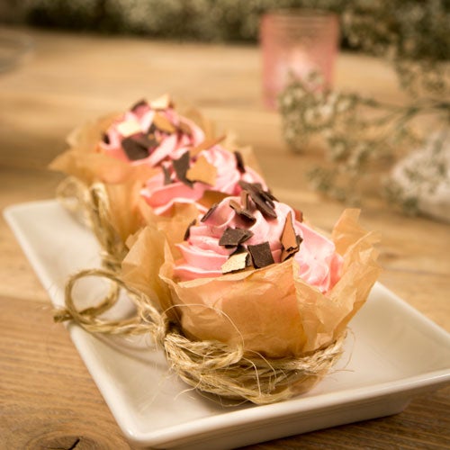 Prachtige cupcakes met gouden vlokken