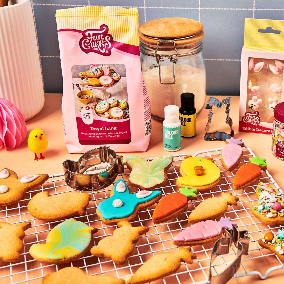 Paaskoekjes met fondant en royal icing