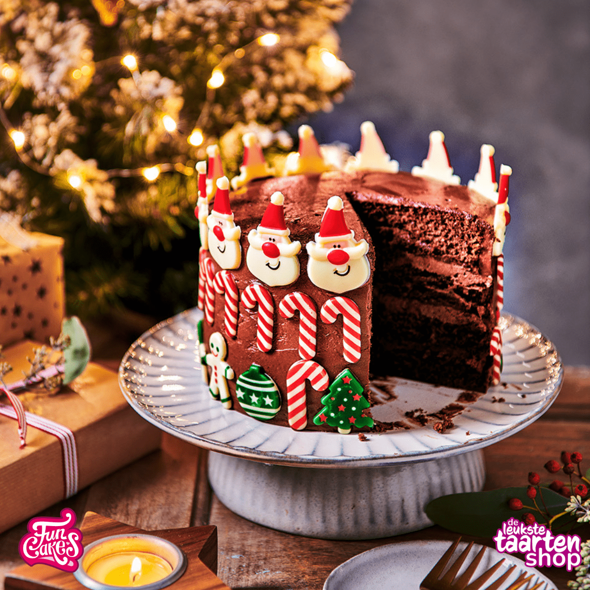 Chocolade Kersttaart