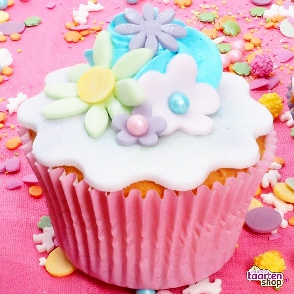 Cupcakes met bloemetjes