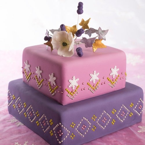Winter taart met bloemen