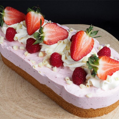 Slof met aardbeienbavarois